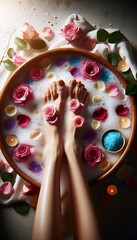 A relaxing pedicure atmosphere, Ai generated image