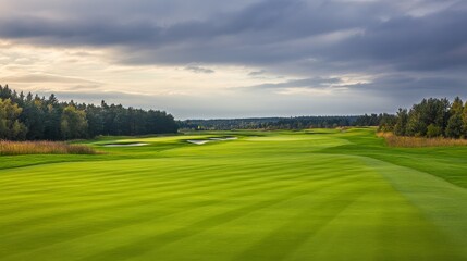 Dramatic Sky over Golf Course Green, scenic, landscape