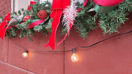 A busy decorated for Christmas, Christmas Eve, preparing and buying gifts