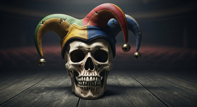 Jester Skull Dark Moody Portrait