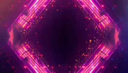 Abstract futuristic neon background, glow, light reflection.