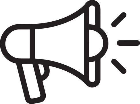 Megaphone Icon with Sound Waves on White Background loudspeaker announcement