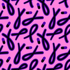 Breast cancer month seamless pink ribbon day mammogram pattern for medical accessories and medicine textiles