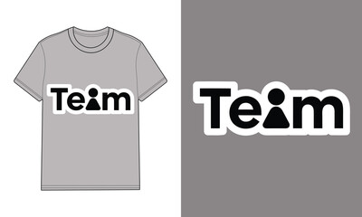 Gray t shirt mockup with stylized word team logo mockup