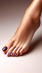 A gradient pedicure effect, Ai generated image