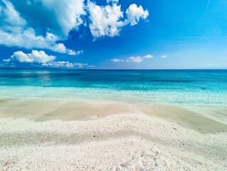 Aerial drone view of Pazzona Beach and Salt Lagoon, North Sardinia