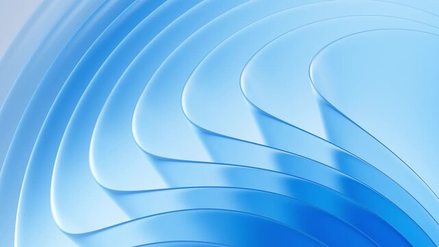 Bright 3d glass curve abstract background. Clean smooth wave animation. Elegant corporate motion texture for business creative concept. Seamless loop.