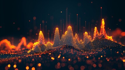 3d holographic concept of financial data analysis for strategic business planning and management