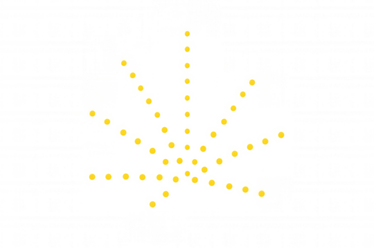 Cannabis leaf made from yellow dots, marijuana plant symbol illustration, abstract dot art design, transparent background - Powered by Adobe