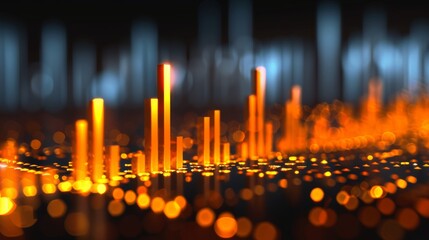 3d hologram concept of financial data analysis for business strategy and development planning