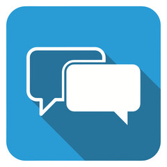 Fototapeta premium Flat design chat bubbles icon communication message symbol - Logo vector icon stock illustration - Flat Design Icon