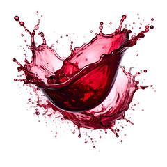 Dynamic splash of red liquid forming a unique shape on black background, showcasing movement