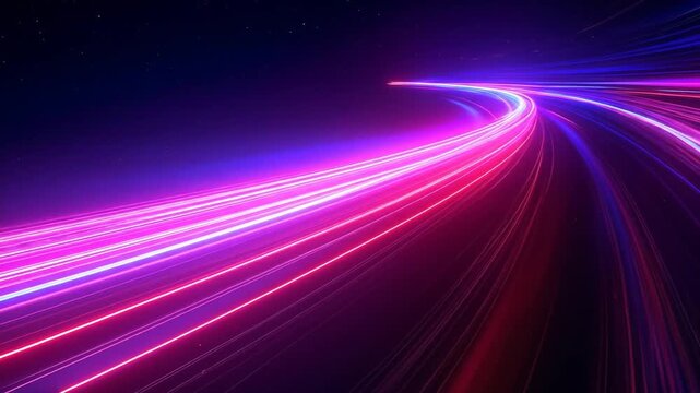Abstract light trails with motion blur against a dark background - Powered by Adobe