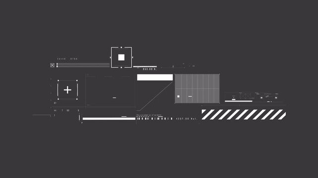 Abstract HUD screen scci fi element in 4k with transparent background 