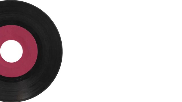 Realistic Disk vinyl record music design animated white background. vintage rotating record album loop template. vintage Phonograph record album