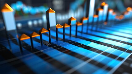 3d holographic financial data visualization for strategic business development and marketing