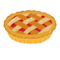 Homemade Pie Illustration Cozy Dessert Pastry Art Hand Drawn Bakery Food Autumn Thanksgiving Sweet Treat