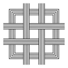 Repeating geometric grid pattern, minimal black and white vector