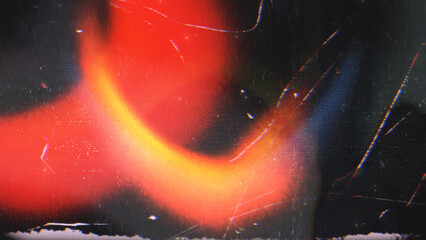 Red and pink film burn texture with old film texture scratches.