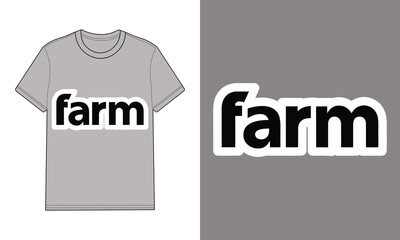 Gray t-shirt with farm text graphic clothing apparel