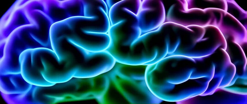 Abstract colorful human brain image