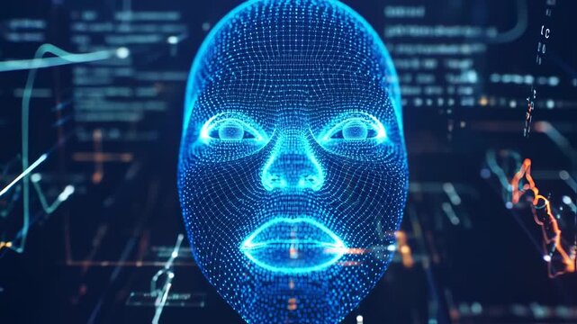 Abstract digital face technology image