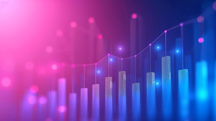 3d hologram visualization of financial data for strategic business management and marketing analysis