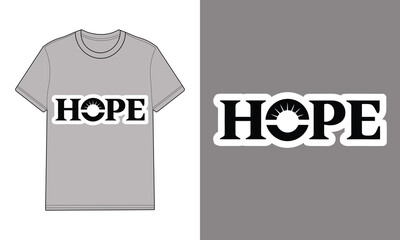 Grey t shirt with typography spelling hope text word