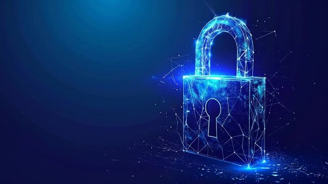 Digital security padlock illustration representing data protection and privacy