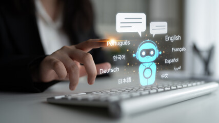 Global communication with multiple languages, digital translation tools, multilingual technology, cross-cultural communication, and virtual language learning environments. Spline