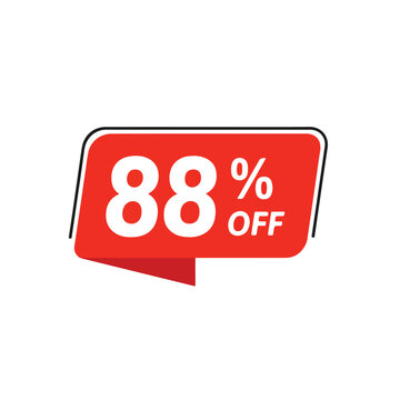 Discount Sale Sign Showing 88 Off for Shopping and Promotions