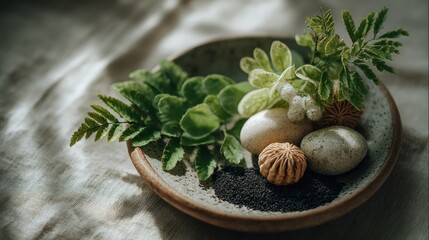 Zen Garden Arrangement: A Still Life Composition of Natural Elements