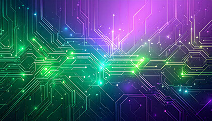 Digital Blueprint: Abstract circuit board graphic showcasing intricate lines, sparking connections, and vibrant hues, representing technological innovation and connectivity. 