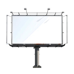 Obraz premium A blank outdoor advertising structure with a white display against a black background