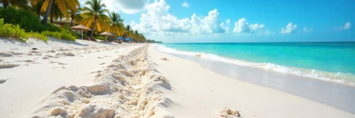 Glistening White Sand of Miami Beach Perfect for Sunbathing, Relaxation, and Building Sandcastles under the Bright South Florida Sun