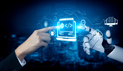 AI streamlines web development with smart coding tools, interface automation, and futuristic design systems for building efficient online platforms. Artificial intelligence spline