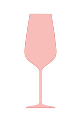 Elegant Pink Wine Glass Icon Vector. Minimalist Stemware Illustration for Celebration Design.