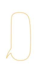 Hand drawn organic outline forms a unique speech box with balloon and bubble shape. This icon combines rectangle and circle elements for chat message use in creative communication design concepts.