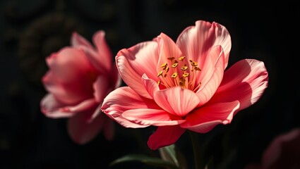 Vibrant Pink Tulip Blossom Close-Up: Nature's Botanical Art Captured in Colorful Spring Photography