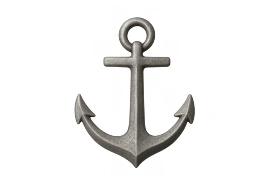 Metal ship anchor for marine nautical stability concepts