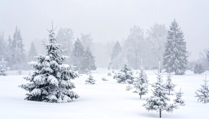 Obraz premium Snowy winter forest landscape