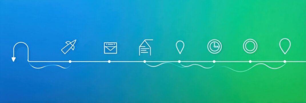 Visual Representation of Workflow Icons in a Gradient Background Demonstrating Communication and Organization Effectiveness