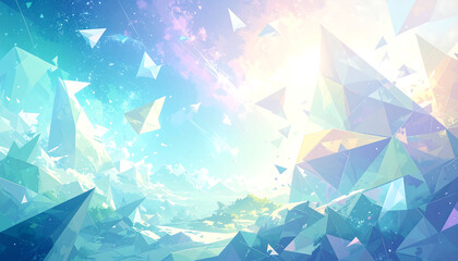 Abstract blue origami vector design with geometric triangle pattern for business digital wallpaper and web decoration