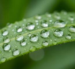 green leaf with water drops Drones Monitoring Wildlife and Holographic Data in a Rainforest