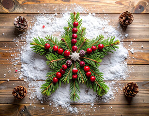 christmas decoration on wooden background