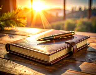 New year agenda and pen