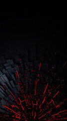 Digital data stream on a black background