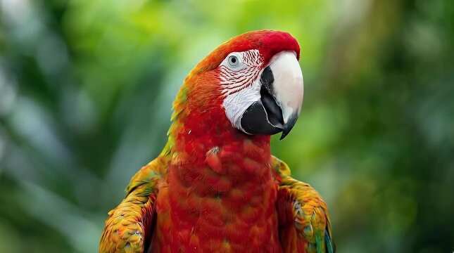 Closeup shot of Macaw front view