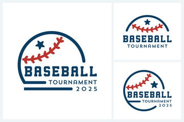 Baseball logo sport design vector template, baseball icon sport emblem vector, baseball tournament logo badge design vector illustration