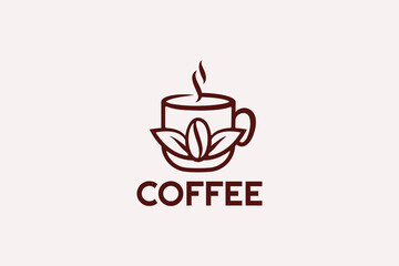 Coffee and Bean Hot Cup Drink Logo Abstract Brand Beverage
